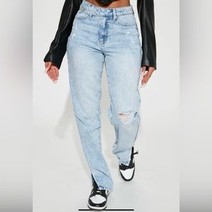 Fashion Nova Crossed Out straight jeans